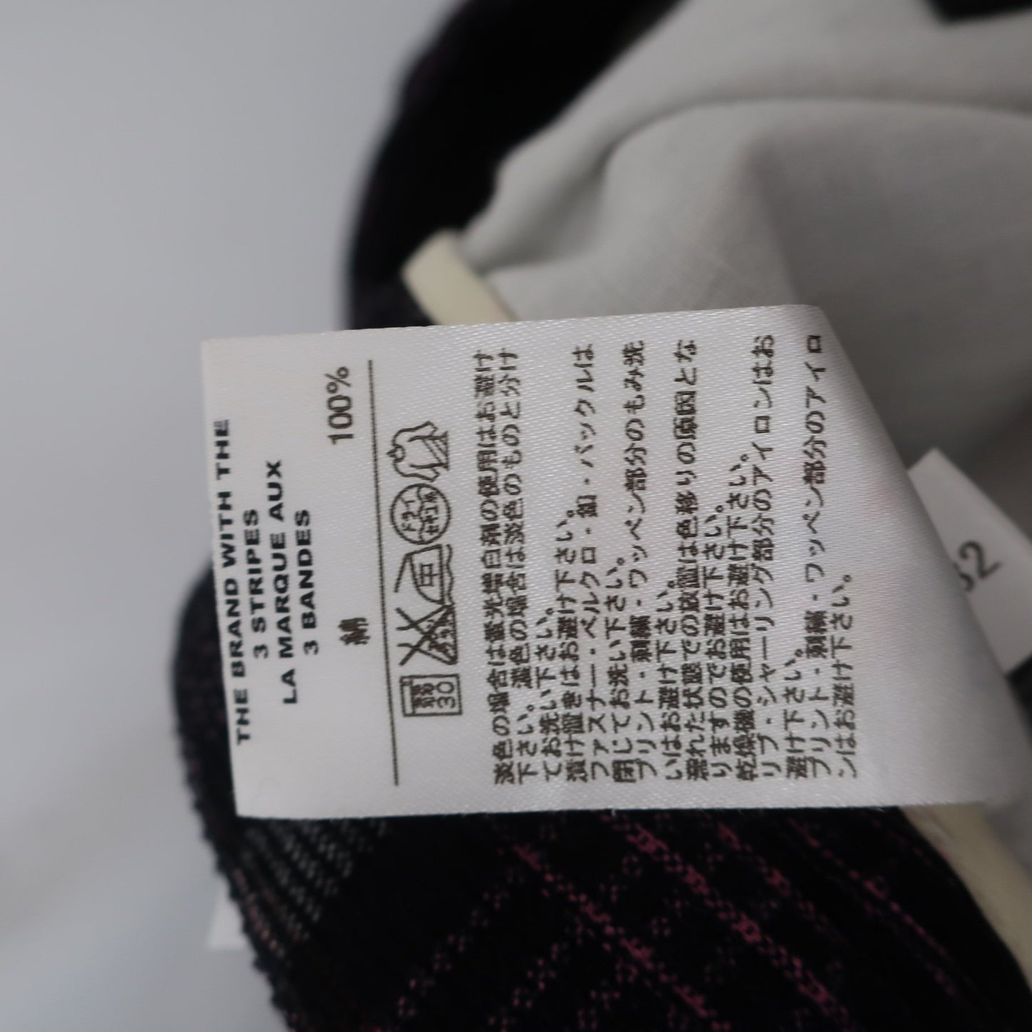 adidas1 パンツ 黒紫チェック レディース L A