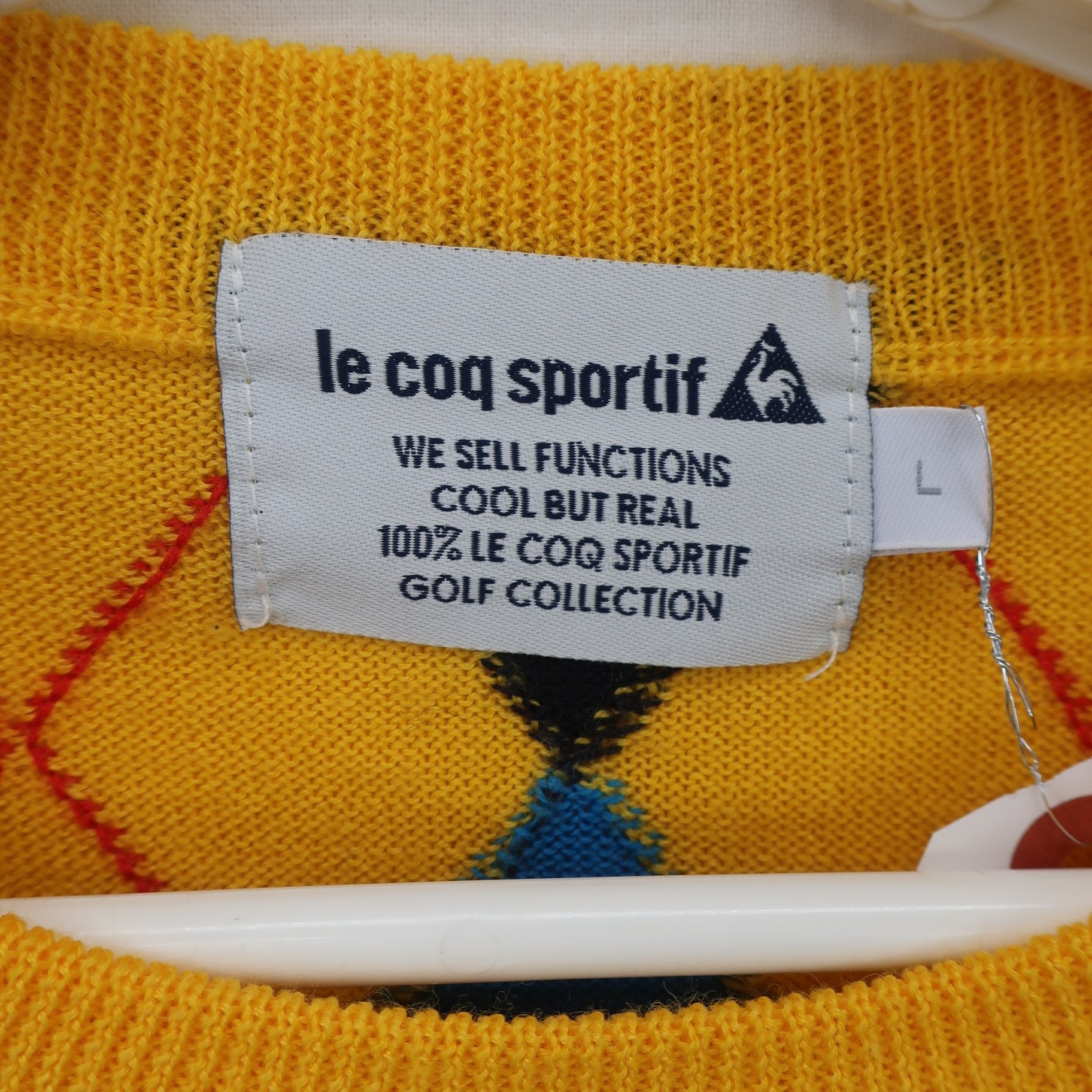 le coq sportif(ルコックスポルティフ) セーター 黄色アーガイル柄 レディース L A