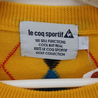 le coq sportif(ルコックスポルティフ) セーター 黄色アーガイル柄 レディース L A