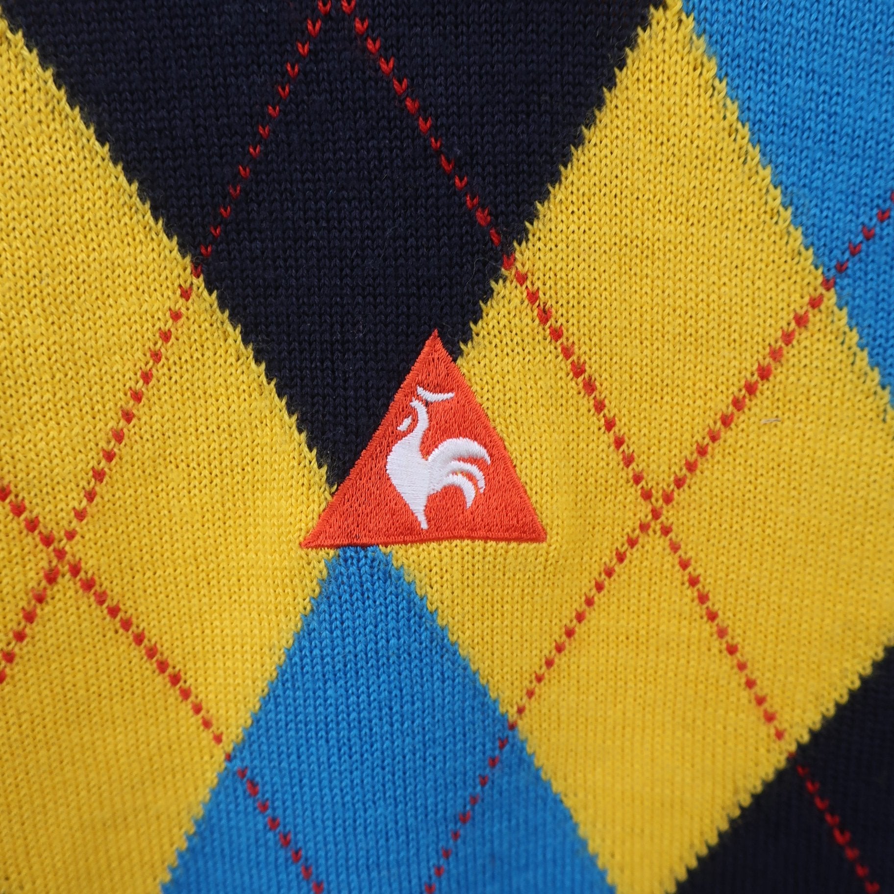 le coq sportif(ルコックスポルティフ) セーター 黄色アーガイル柄 レディース L A
