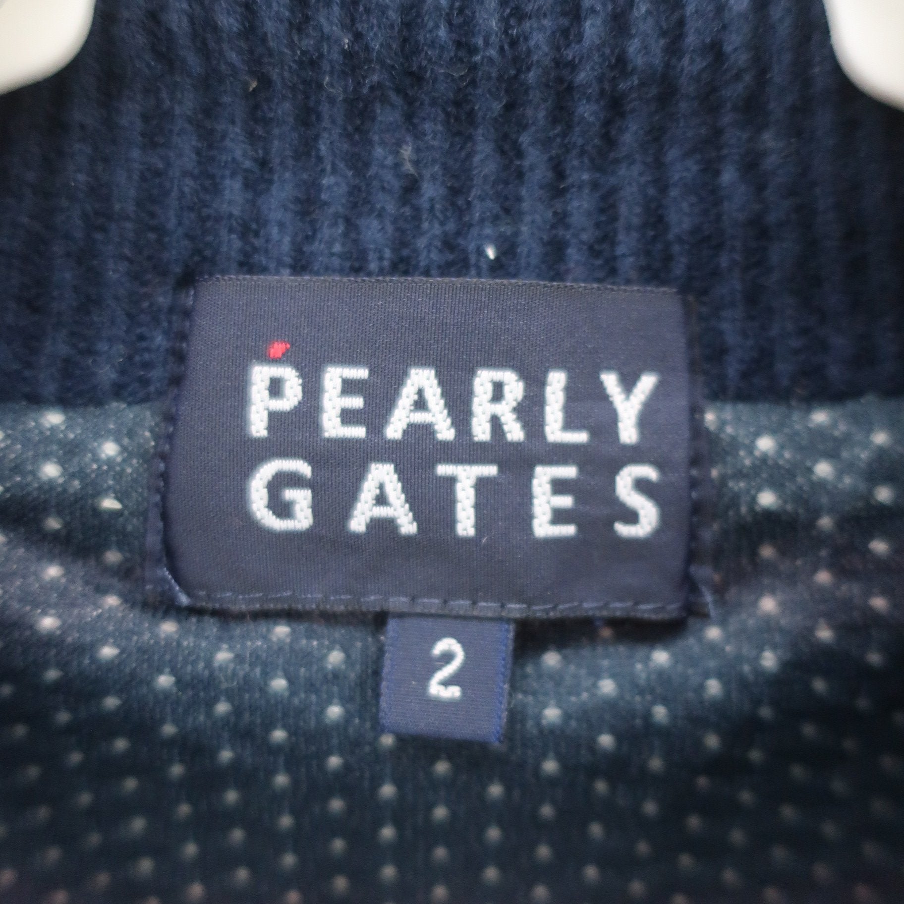PEARLY GATES(パーリーゲイツ) フルジップニットジャケット ネイビーアーガイル柄 レディース 2 055-172037 B