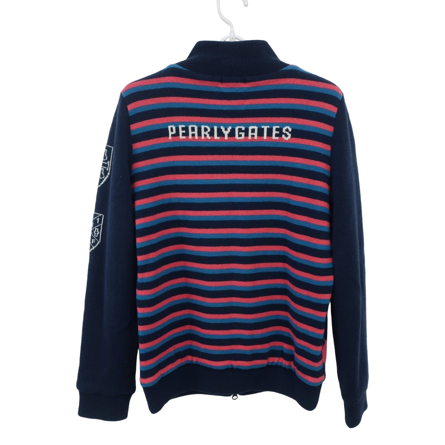 PEARLY GATES(パーリーゲイツ) フルジップニットジャケット ネイビーアーガイル柄 レディース 2 055-172037 B