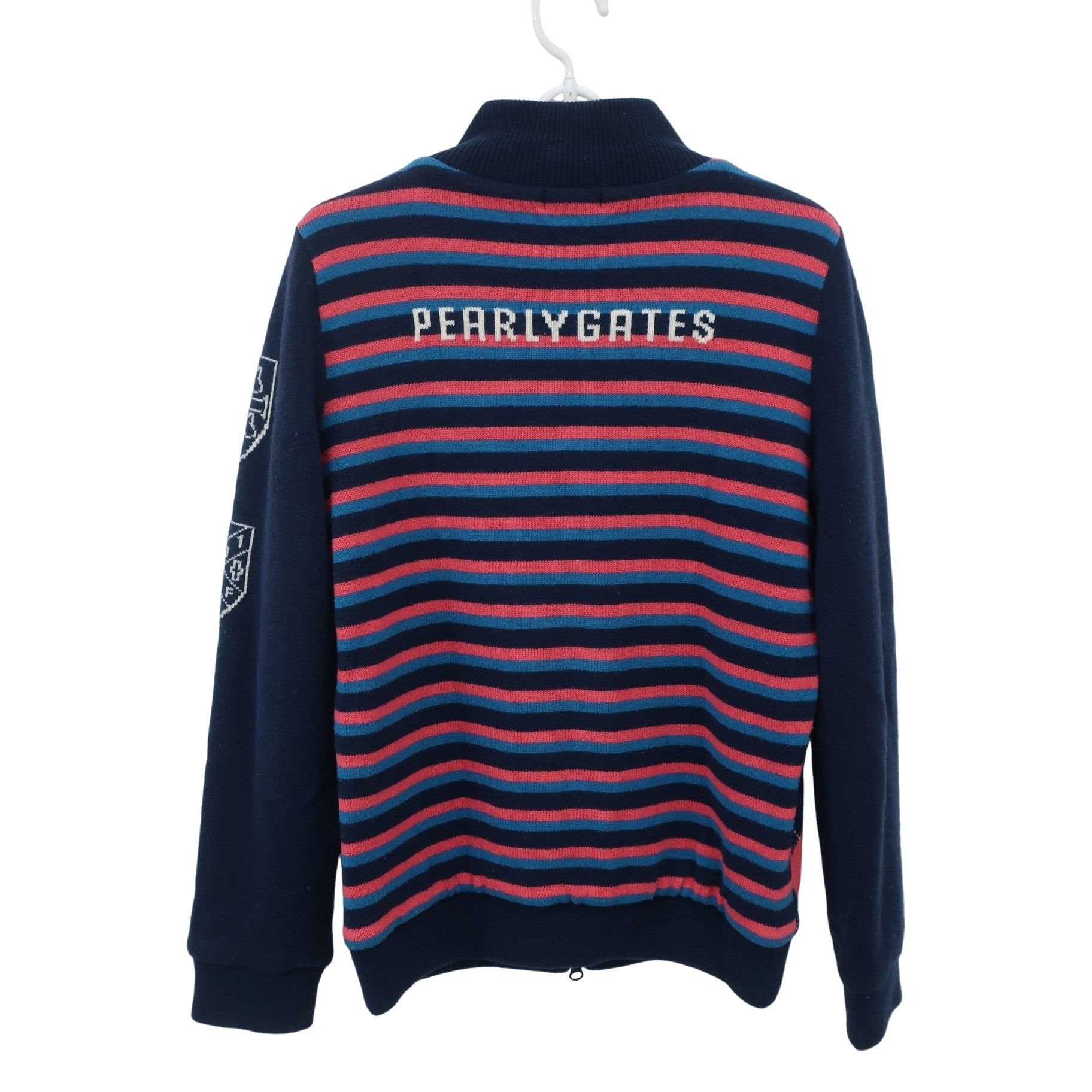 PEARLY GATES(パーリーゲイツ) フルジップニットジャケット ネイビーアーガイル柄 レディース 2 055-172037 B