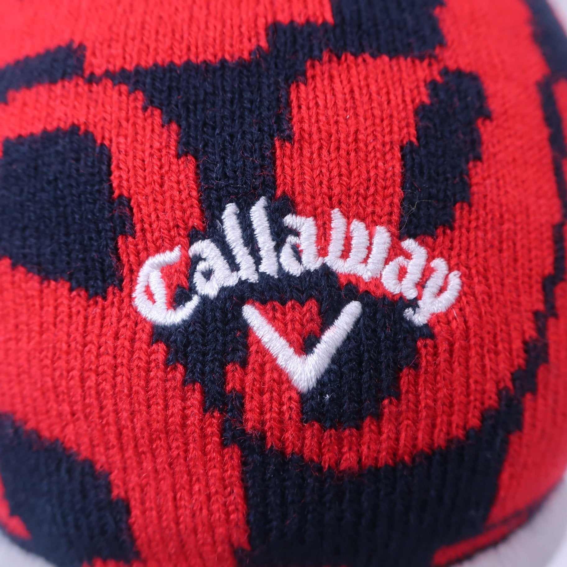 Callaway(キャロウェイ) ニット帽 ネイビー赤総柄 レディース フリーサイズ A