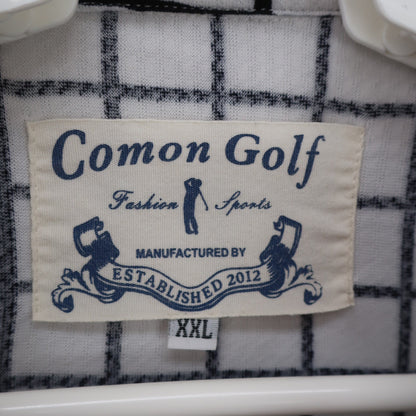 COMON GOLF(コモンゴルフ) 長袖ポロシャツ 白黒チェック メンズ XXL A