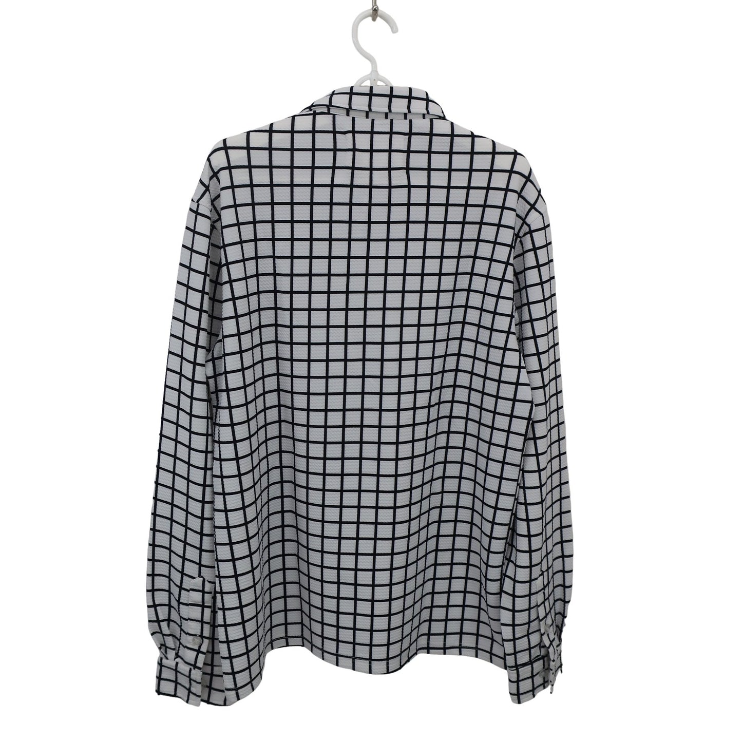 COMON GOLF(コモンゴルフ) 長袖ポロシャツ 白黒チェック メンズ XXL A