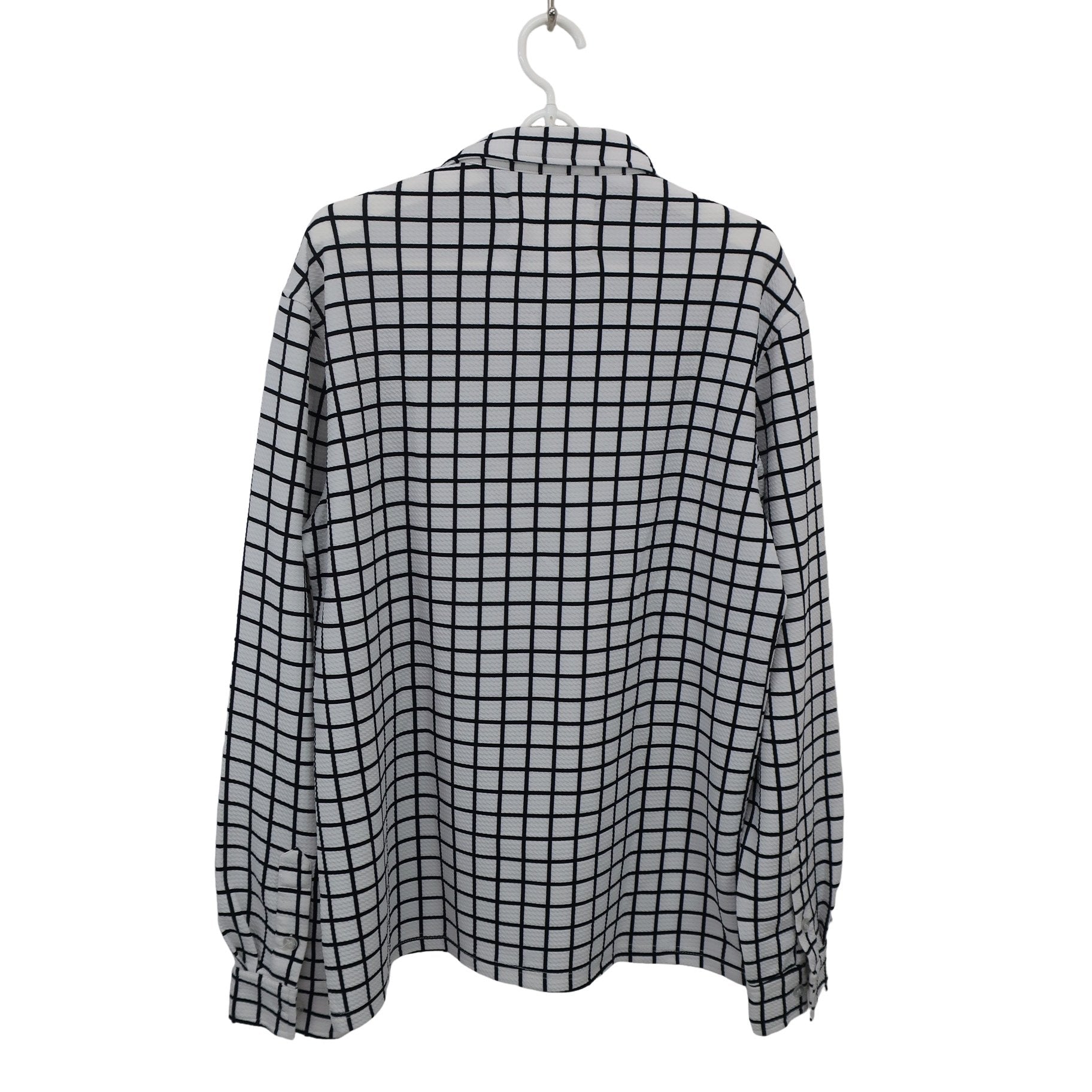 COMON GOLF(コモンゴルフ) 長袖ポロシャツ 白黒チェック メンズ XXL A