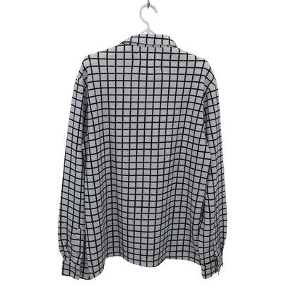 COMON GOLF(コモンゴルフ) 長袖ポロシャツ 白黒チェック メンズ XXL A