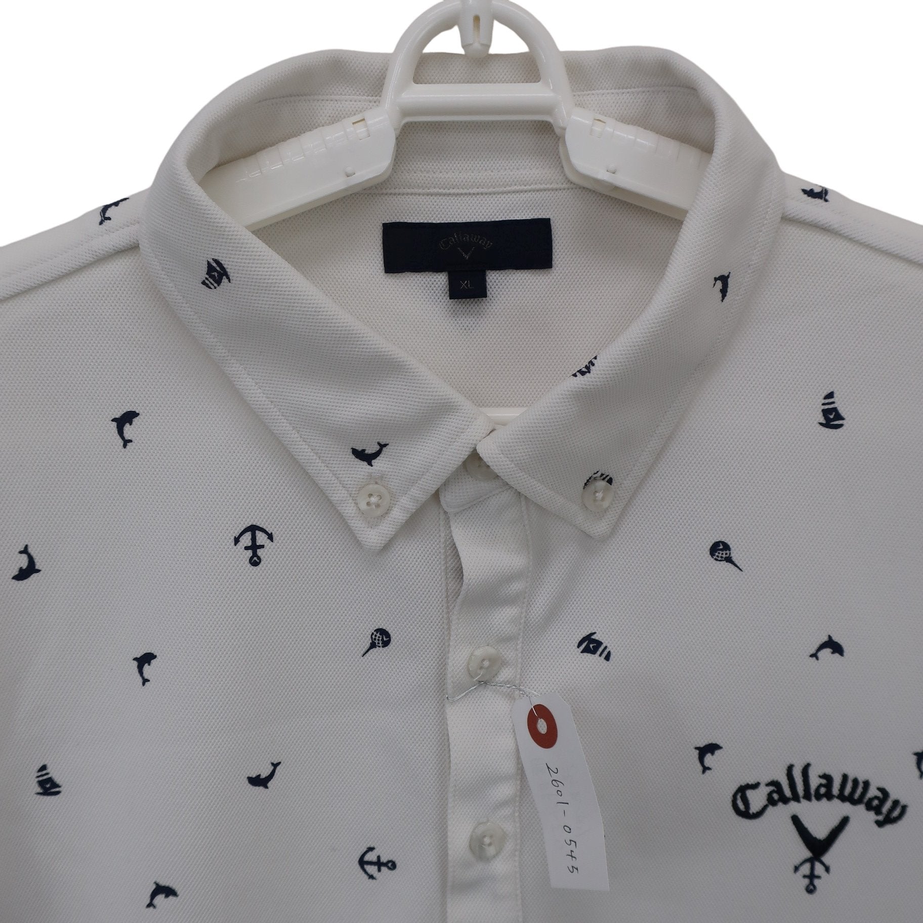 Callaway(キャロウェイ) ポロシャツ 白ネイビー メンズ XL 241-157667 A