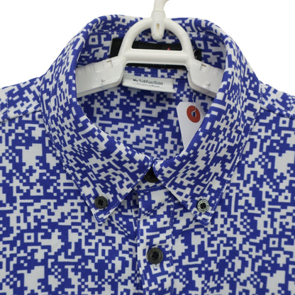 le coq sportif(ルコックスポルティフ) ポロシャツ 青白総柄 メンズ M A