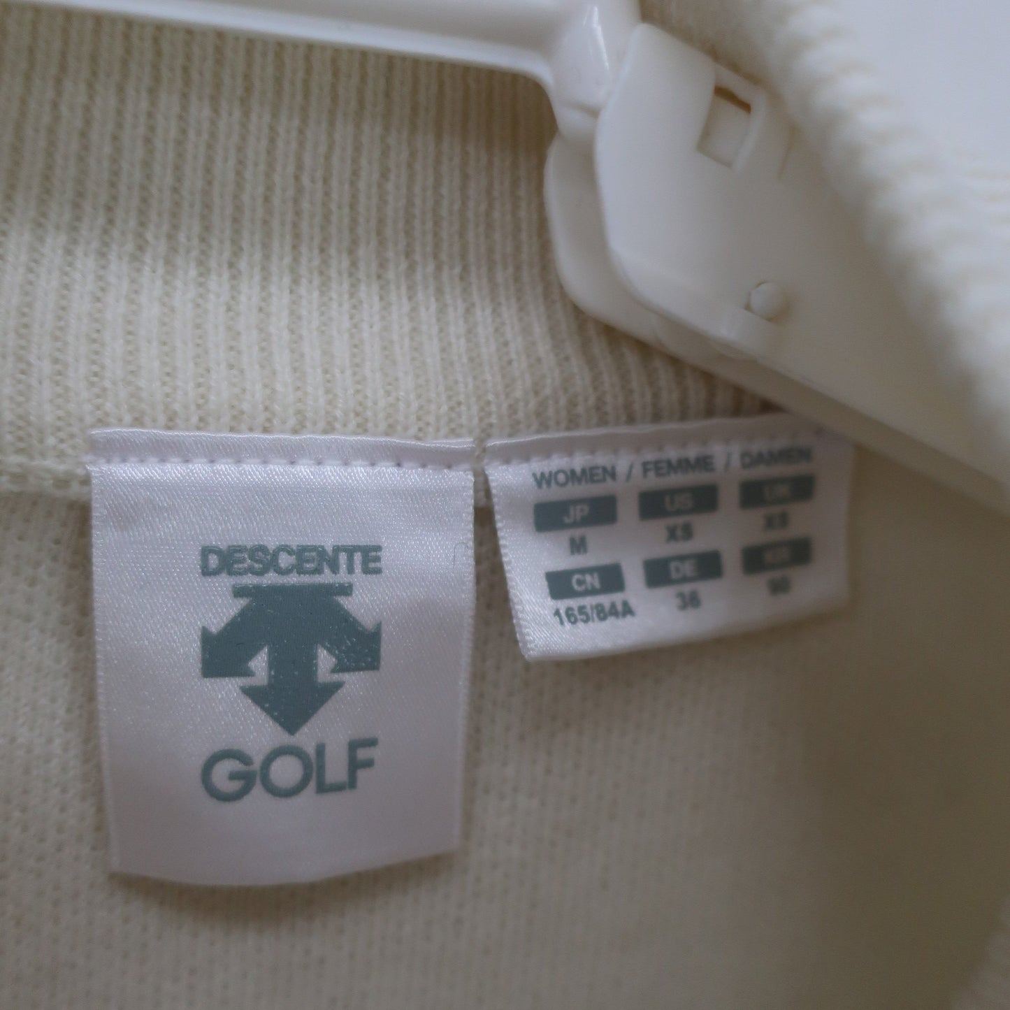 DESCENTE(デサント) ハーフジップニットシャツ 白グレー レディース M A