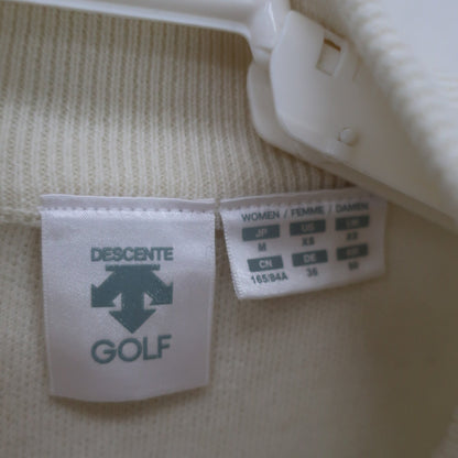DESCENTE(デサント) ハーフジップニットシャツ 白グレー レディース M A
