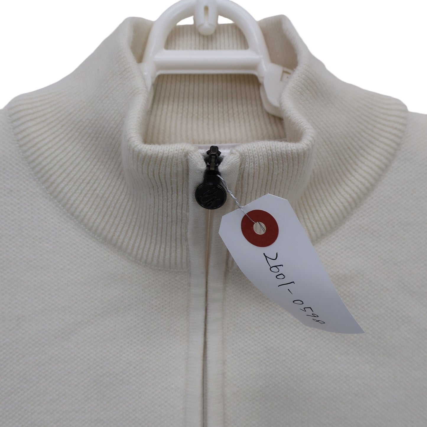 DESCENTE(デサント) ハーフジップニットシャツ 白グレー レディース M A