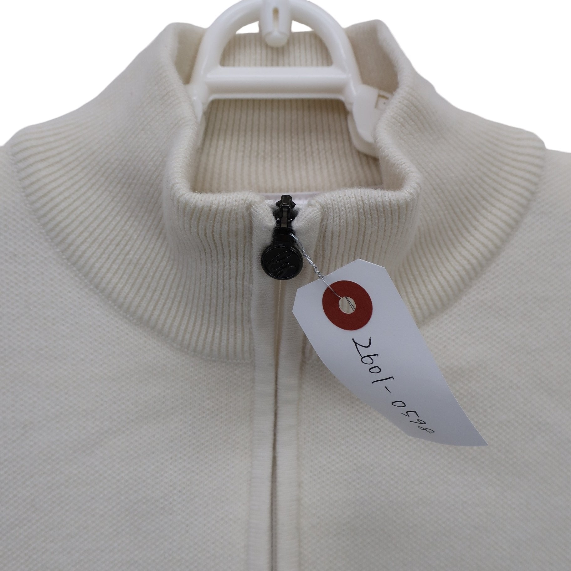 DESCENTE(デサント) ハーフジップニットシャツ 白グレー レディース M A