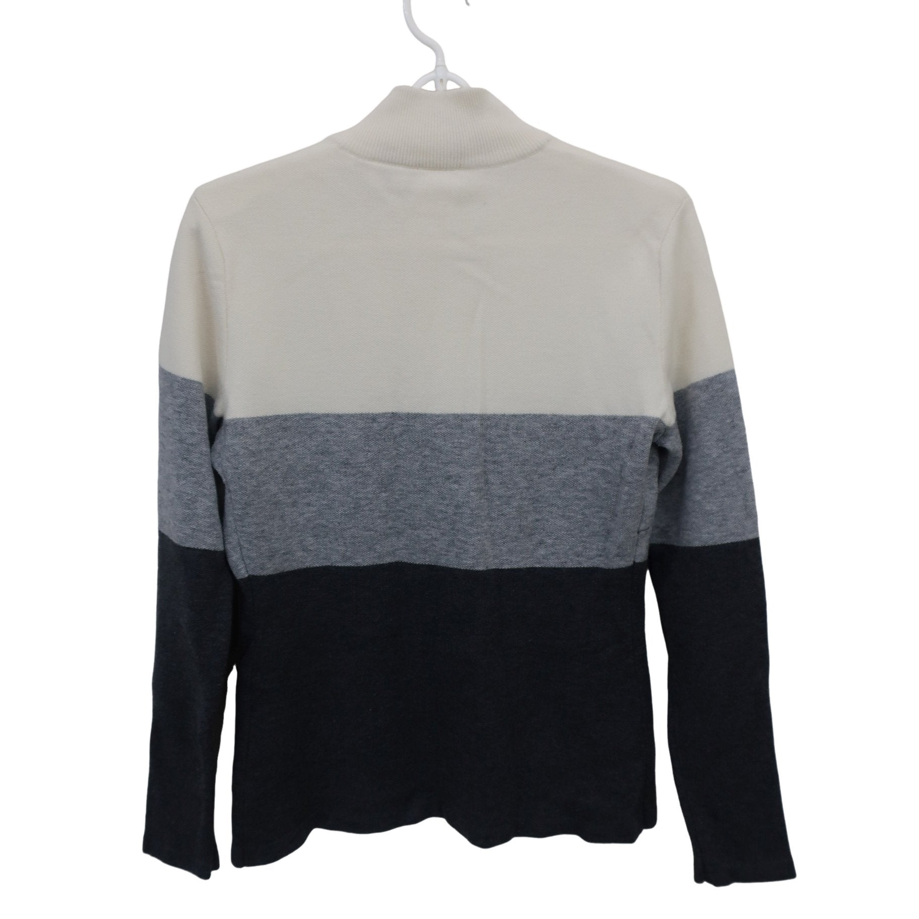 DESCENTE(デサント) ハーフジップニットシャツ 白グレー レディース M A