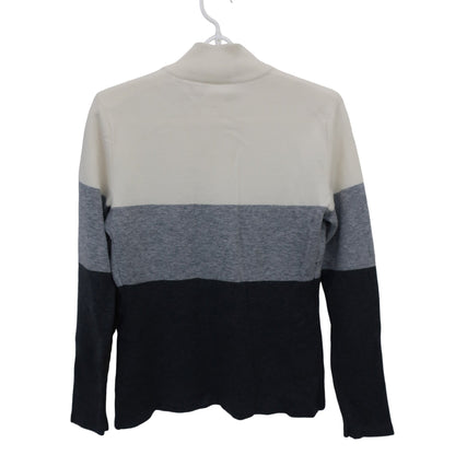 DESCENTE(デサント) ハーフジップニットシャツ 白グレー レディース M A