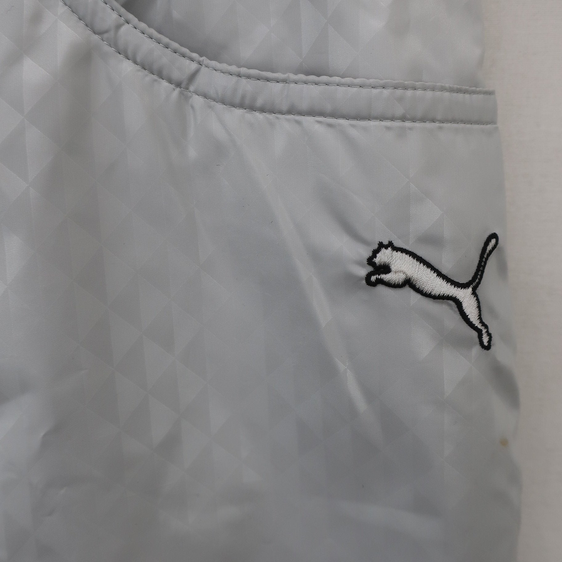 PUMA GOLF1 ナイロンパンツ 白総柄 レディース L B