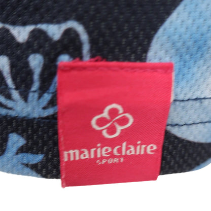 marie claire sport(マリ・クレール・スポーツ) 半袖モックネックシャツ 青系総柄 レディース LL A
