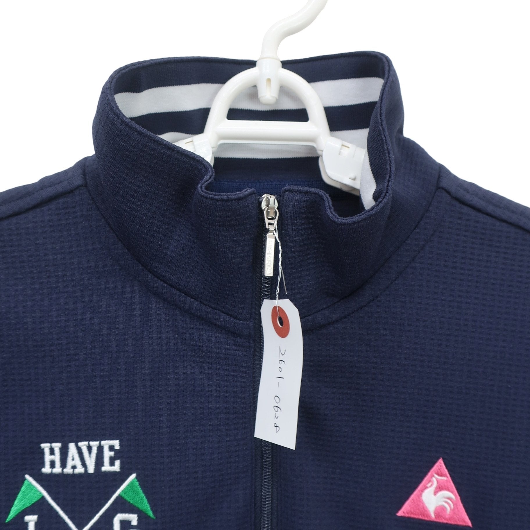 le coq sportif(ルコックスポルティフ) 半袖ハーフジップシャツ ネイビー レディース LL A