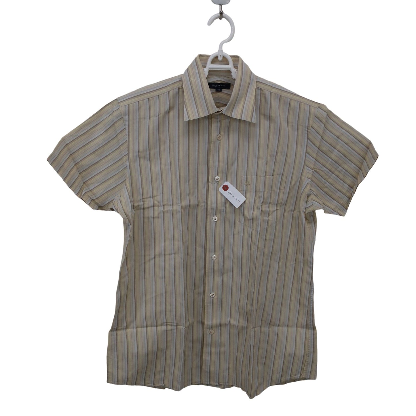 BURBERRY(バーバリー) 半袖シャツ ベージュ系ストライプ メンズ M A