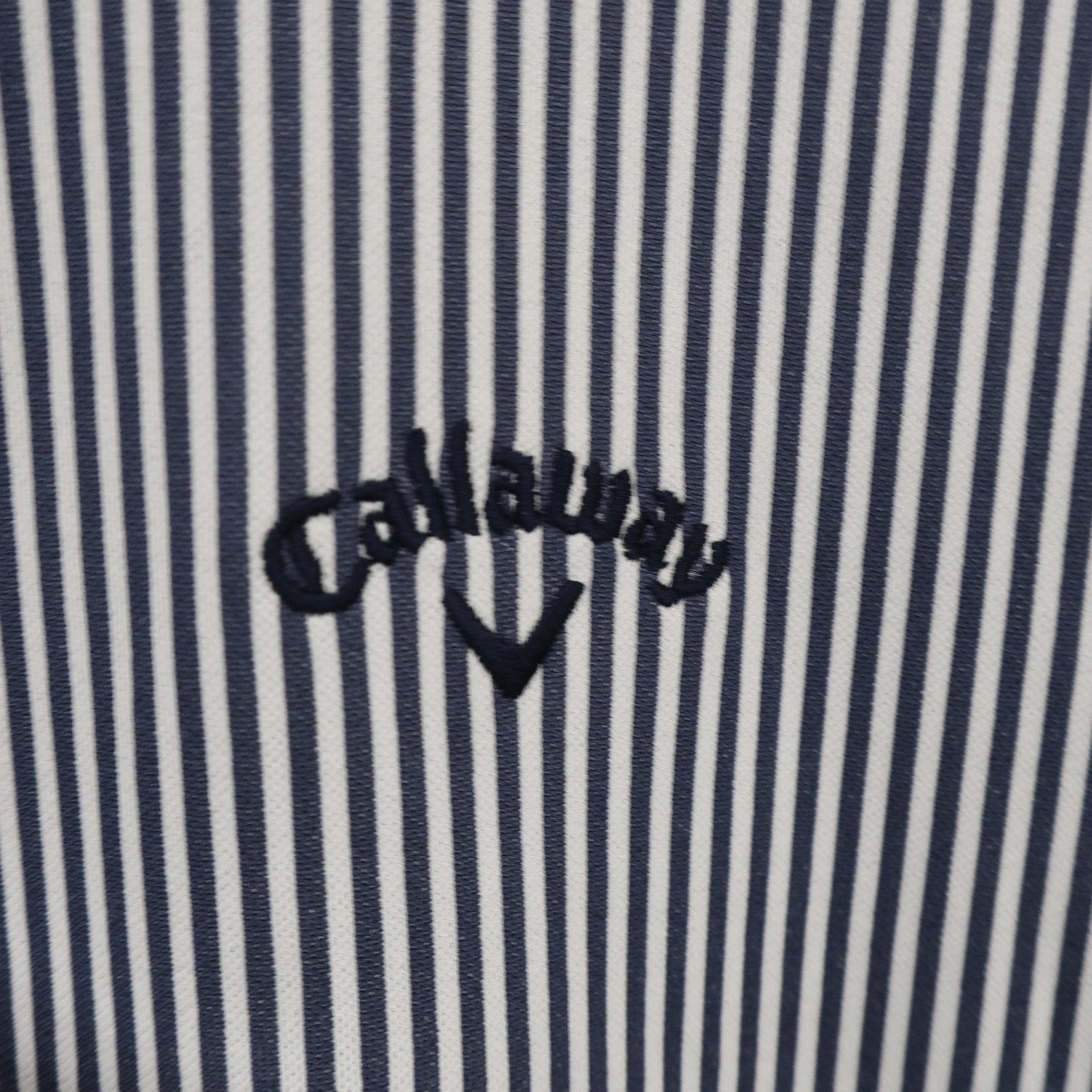 Callaway(キャロウェイ) ポロシャツ 白青系ストライプ レディース LL 241-1134806 A