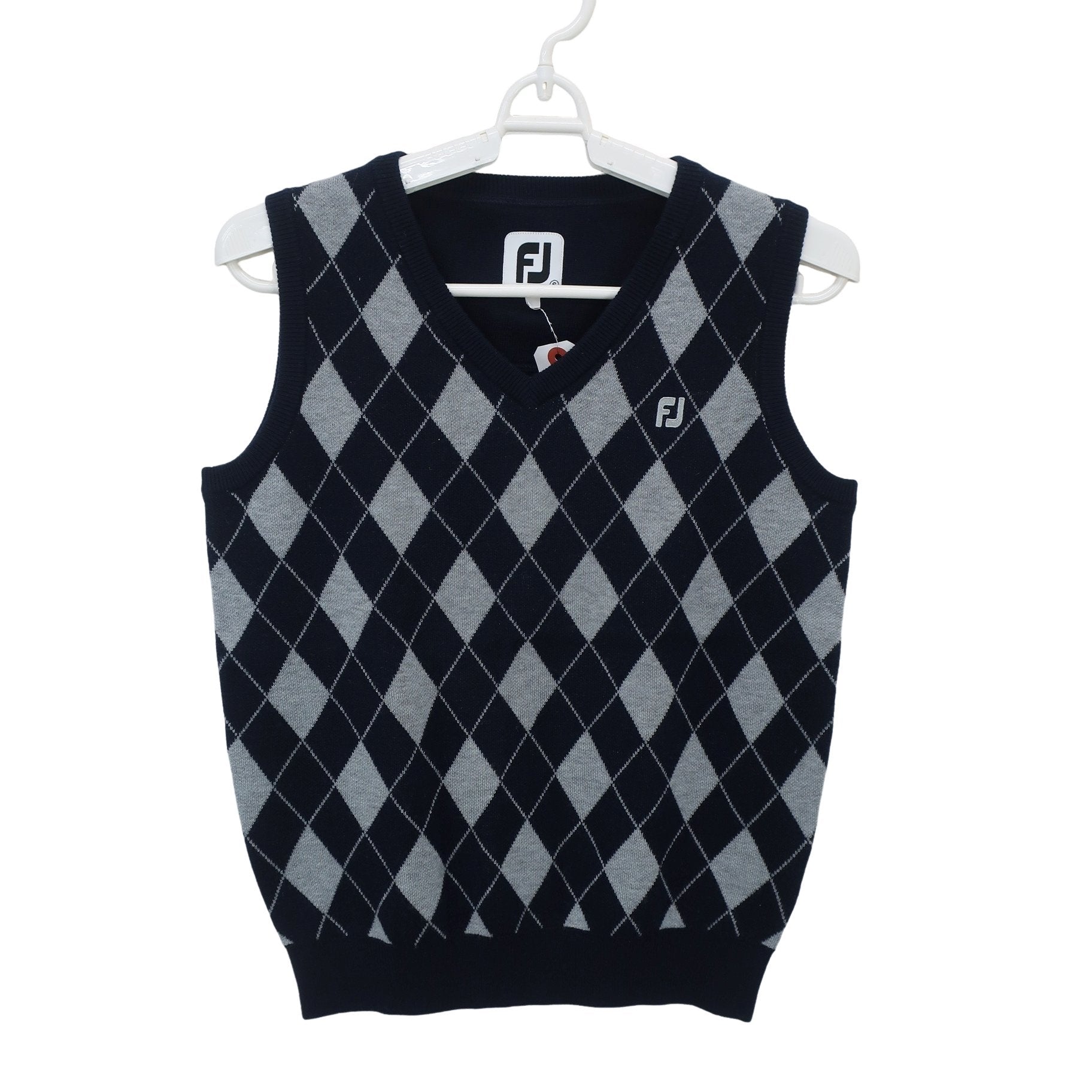 FOOTJOY(フットジョイ) ニットベスト ネイビーグレーアーガイル柄 レディース S A