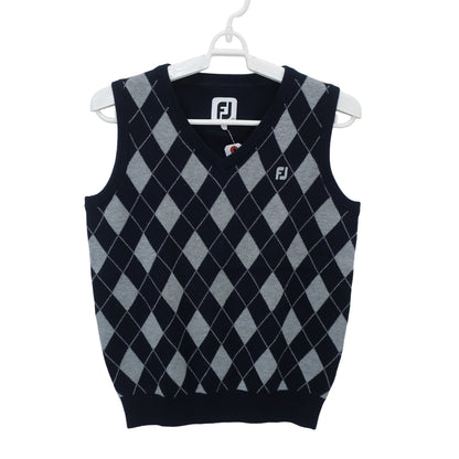 FOOTJOY(フットジョイ) ニットベスト ネイビーグレーアーガイル柄 レディース S A
