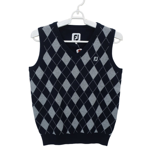 FOOTJOY(フットジョイ) ニットベスト ネイビーグレーアーガイル柄 レディース S A