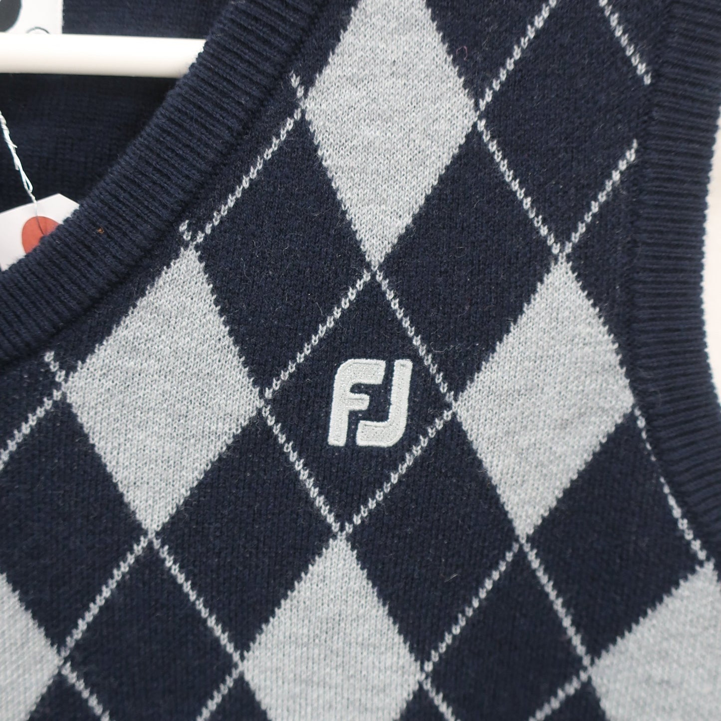 FOOTJOY(フットジョイ) ニットベスト ネイビーグレーアーガイル柄 レディース S A