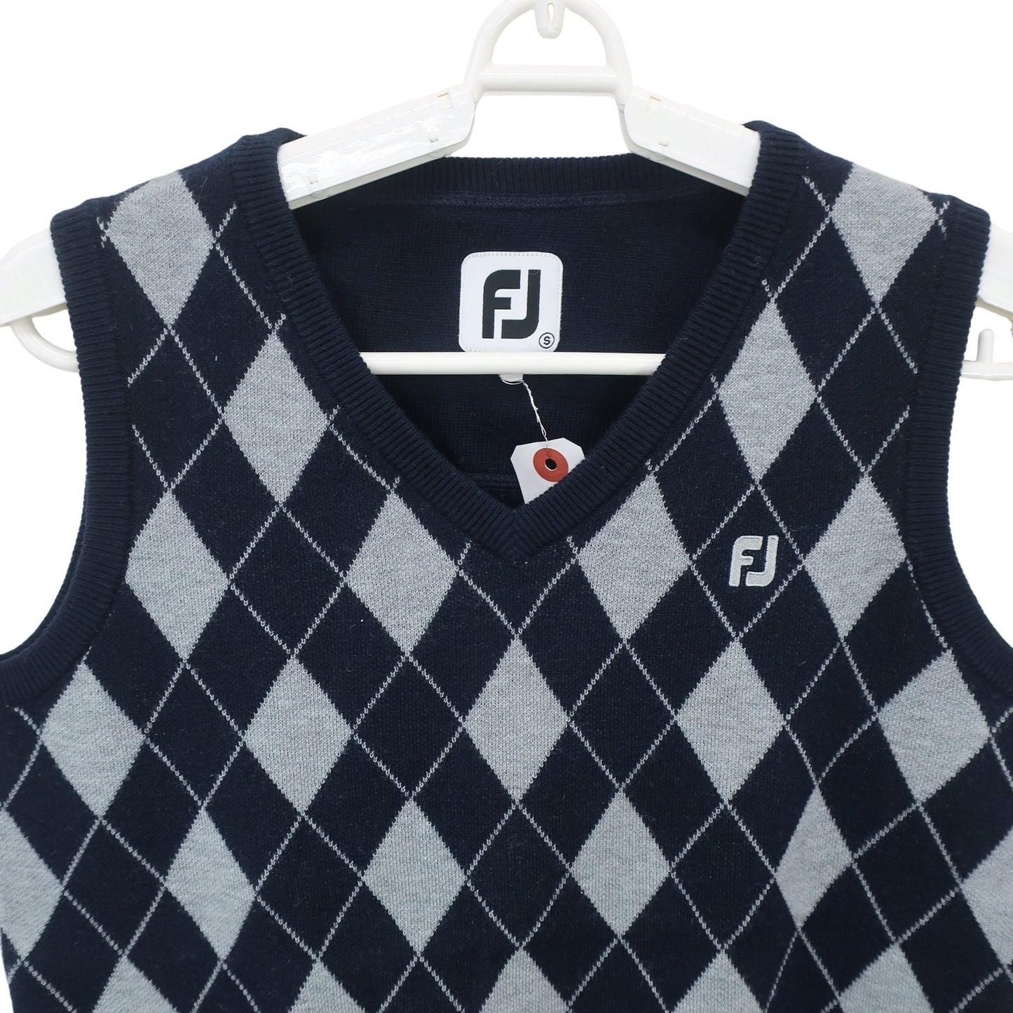 FOOTJOY(フットジョイ) ニットベスト ネイビーグレーアーガイル柄 レディース S A