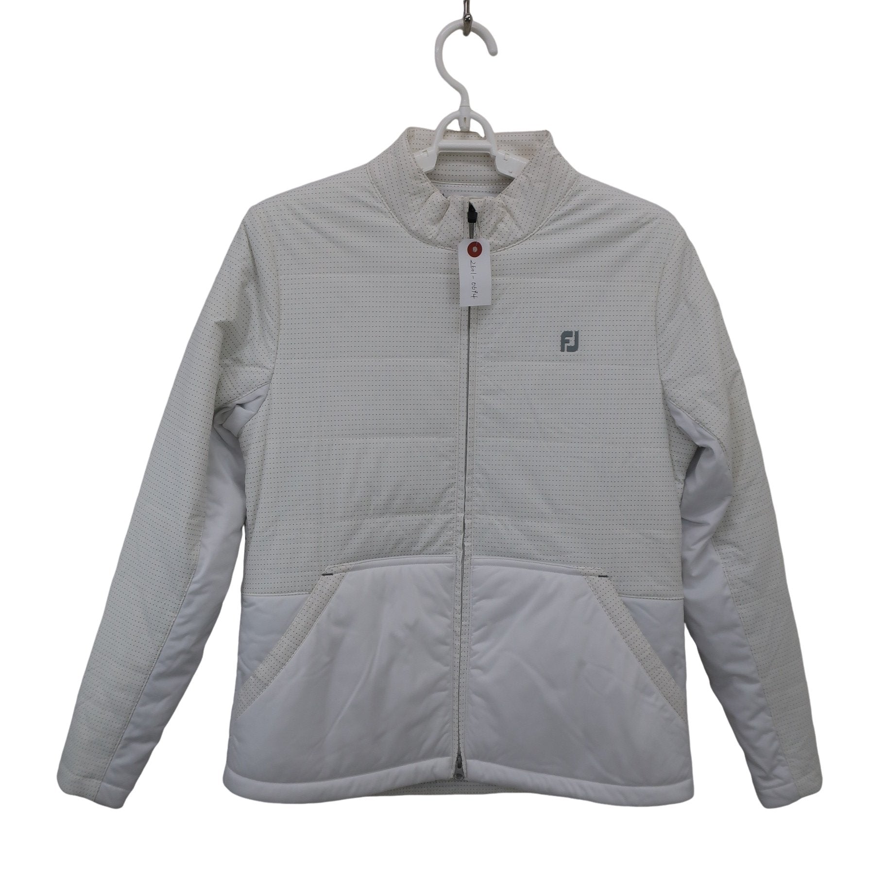 FOOTJOY(フットジョイ) ダウンジャケット 白グレードット柄 レディース S A