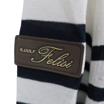 Felisi IL GOLF(フェリージゴルフ) 長袖シャツ ホワイト×ネイビー ボーダー メンズ M FLG-63-1M15-00000M N
