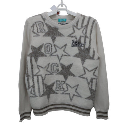 Cuarto UNITED(クアルトユナイテッド) セーター 白シルバー総柄 レディース M B