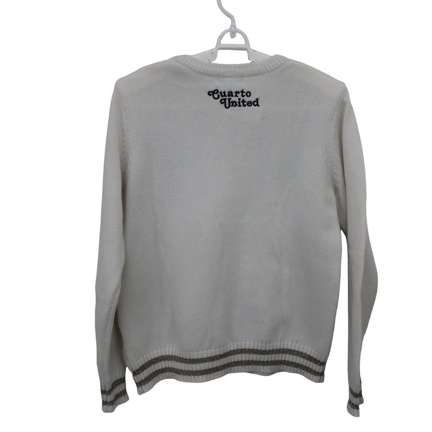 Cuarto UNITED(クアルトユナイテッド) セーター 白シルバー総柄 レディース M B
