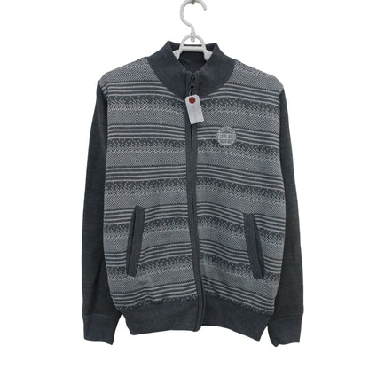 READY GOLF ニットブルゾン グレー白総柄 レディース M B