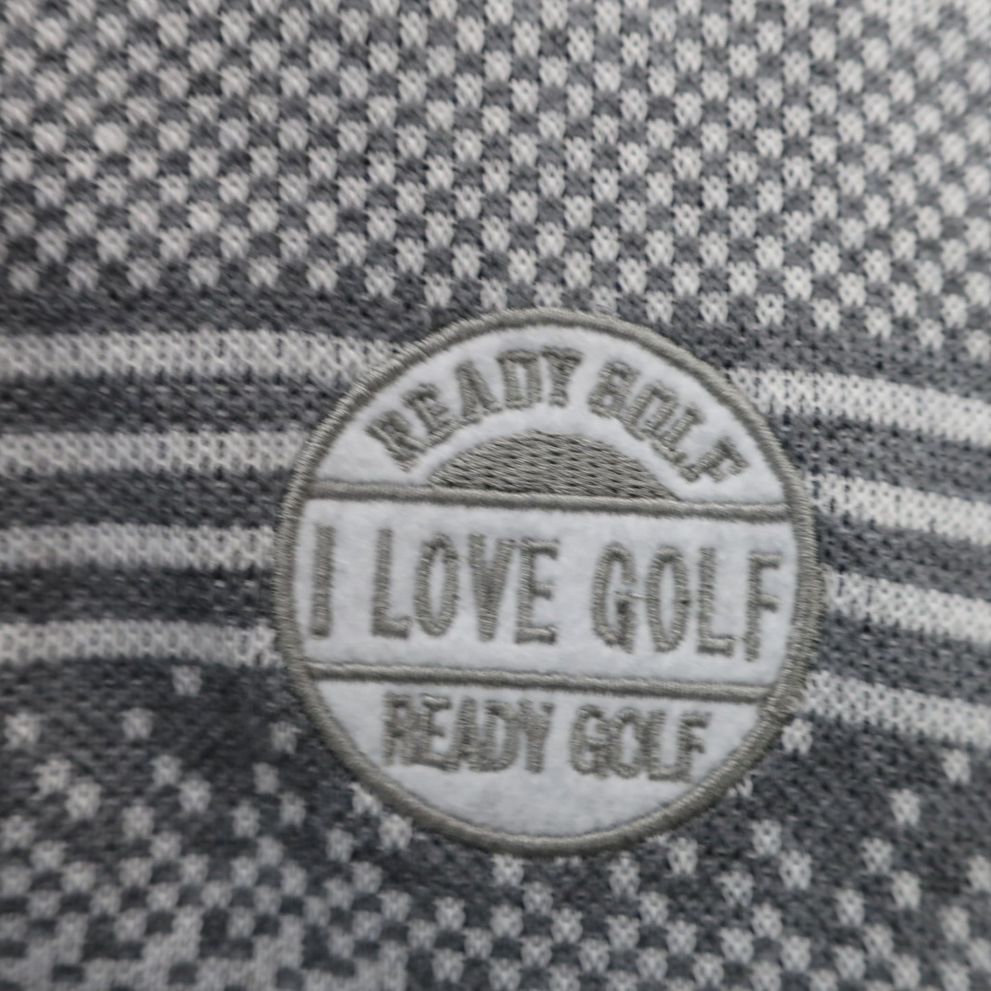 READY GOLF ニットブルゾン グレー白総柄 レディース M B