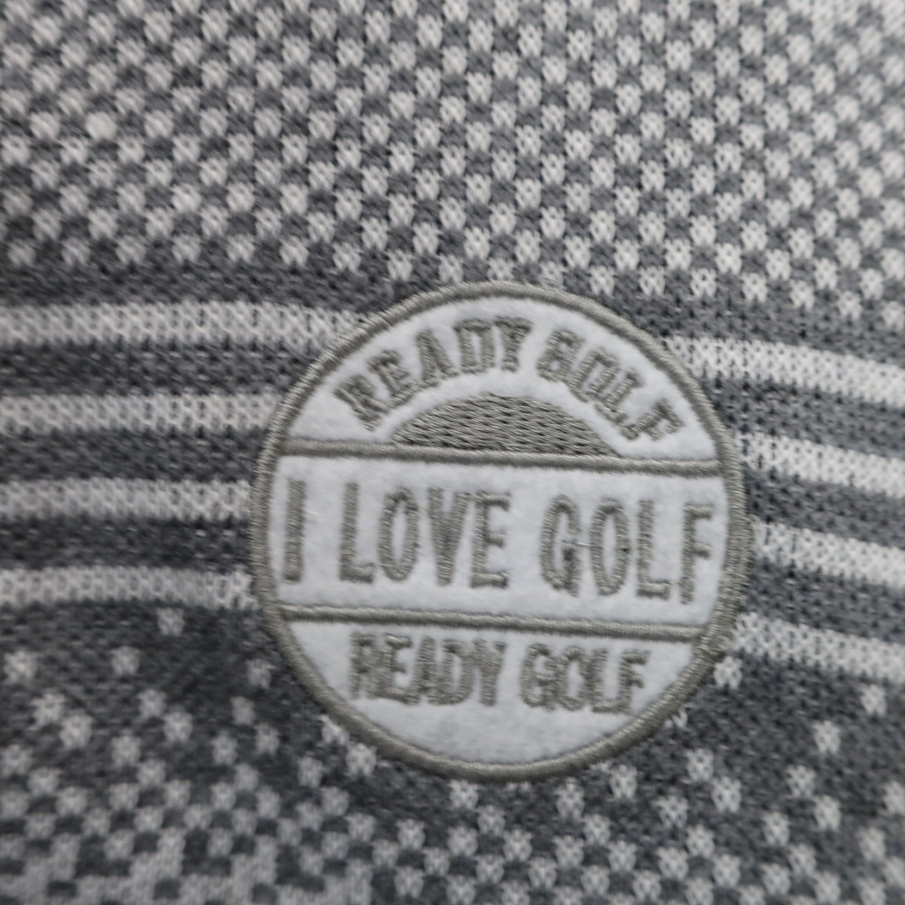 READY GOLF ニットブルゾン グレー白総柄 レディース M B