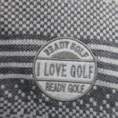 READY GOLF ニットブルゾン グレー白総柄 レディース M B