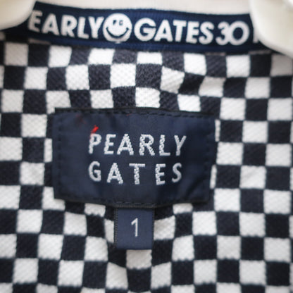 PEARLY GATES(パーリーゲイツ) ポロシャツ 白ネイビー市松柄 レディース 1 055-9160204 B