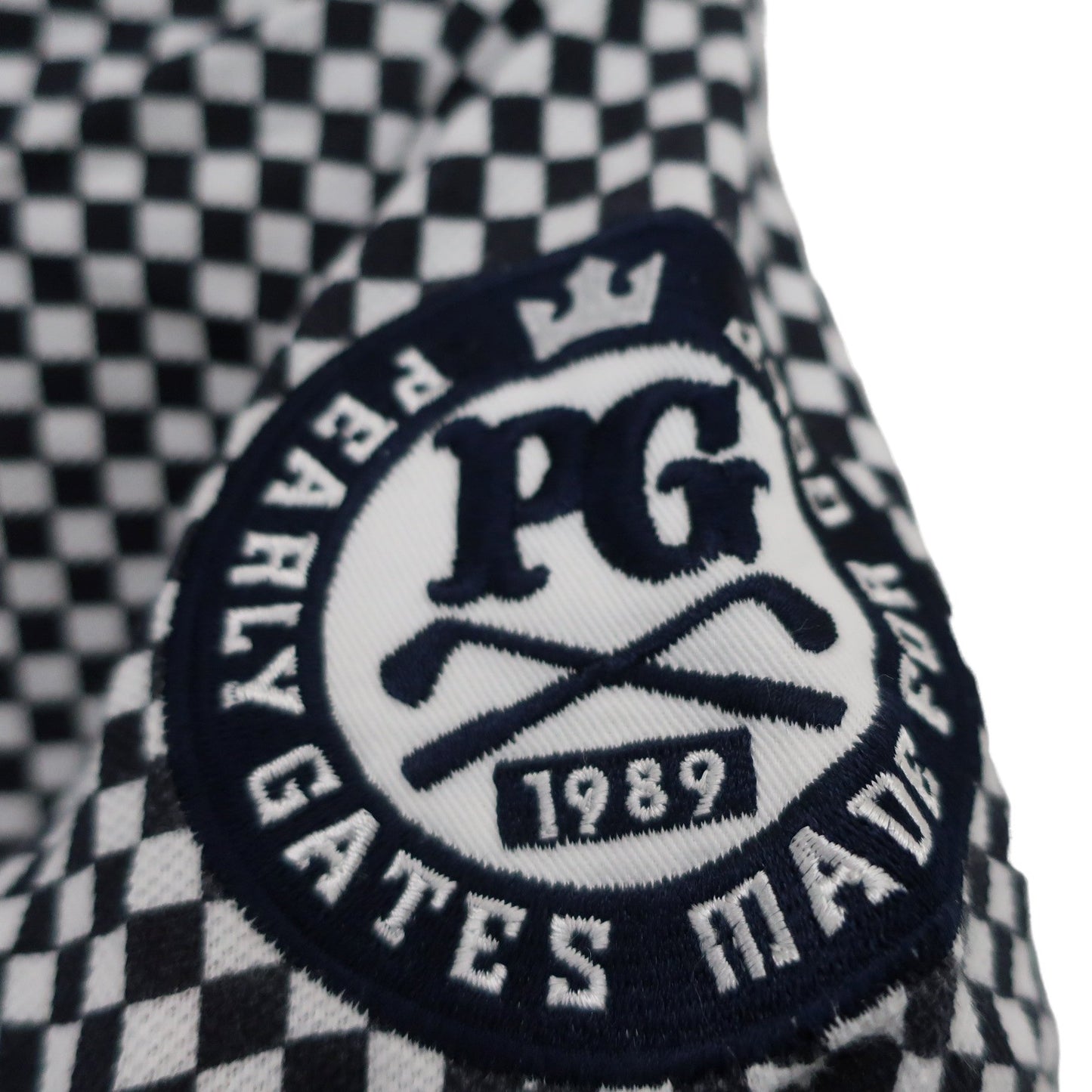 PEARLY GATES(パーリーゲイツ) ポロシャツ 白ネイビー市松柄 レディース 1 055-9160204 B