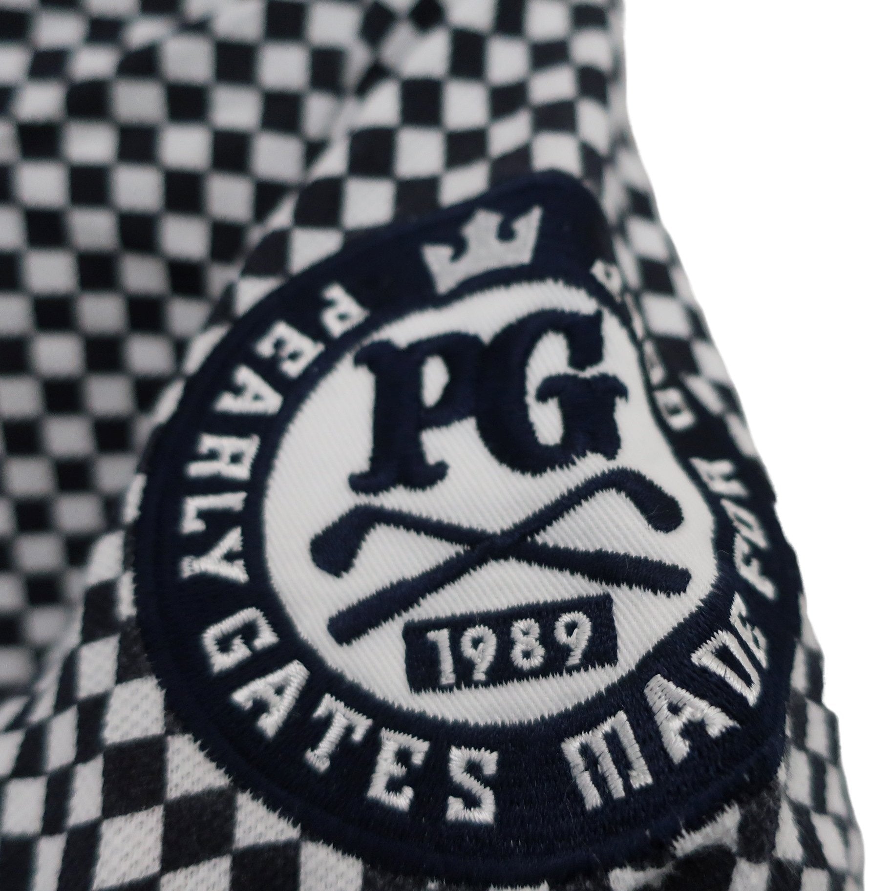 PEARLY GATES(パーリーゲイツ) ポロシャツ 白ネイビー市松柄 レディース 1 055-9160204 B