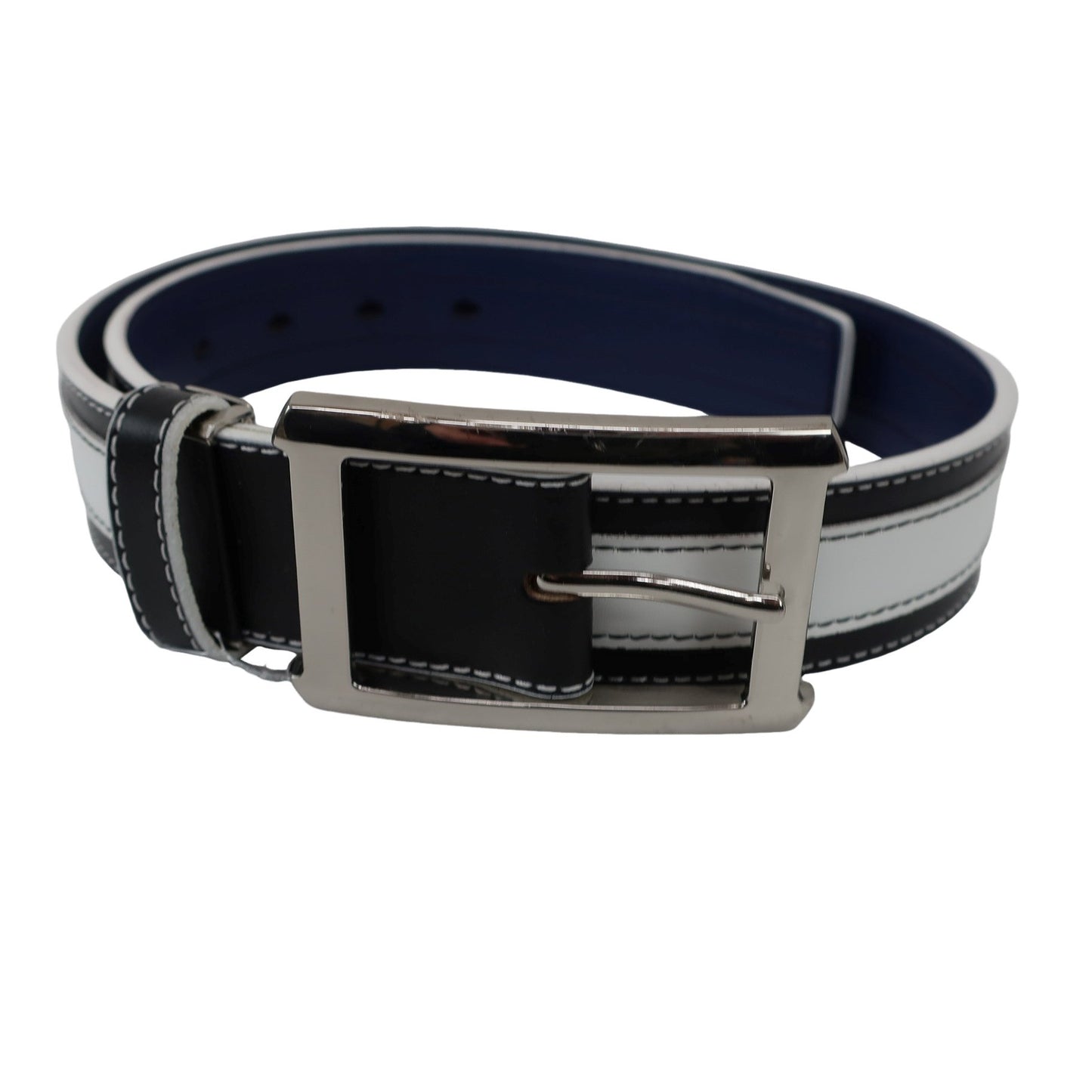 Genuine Leather1 ベルト ホワイト×ネイビー レディース フリーサイズ A