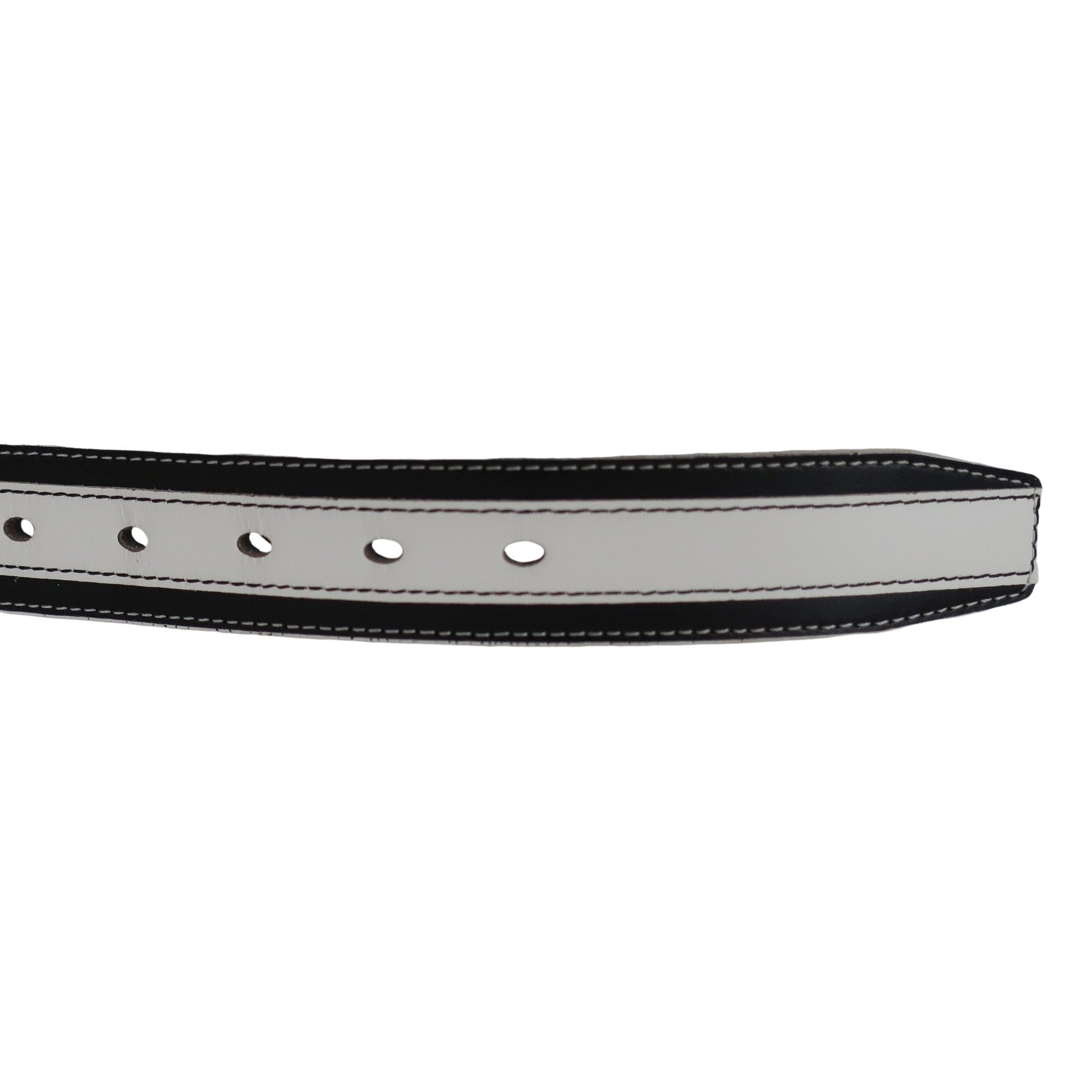 Genuine Leather1 ベルト ホワイト×ネイビー レディース フリーサイズ A
