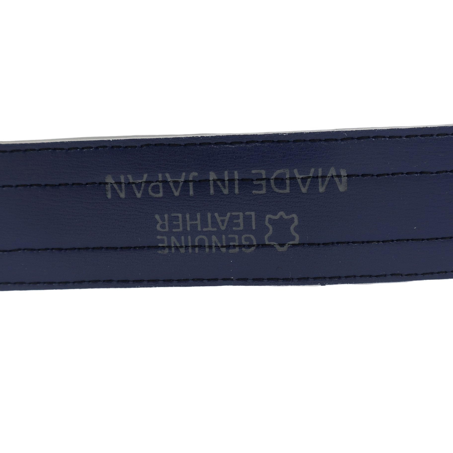 Genuine Leather1 ベルト ホワイト×ネイビー レディース フリーサイズ A