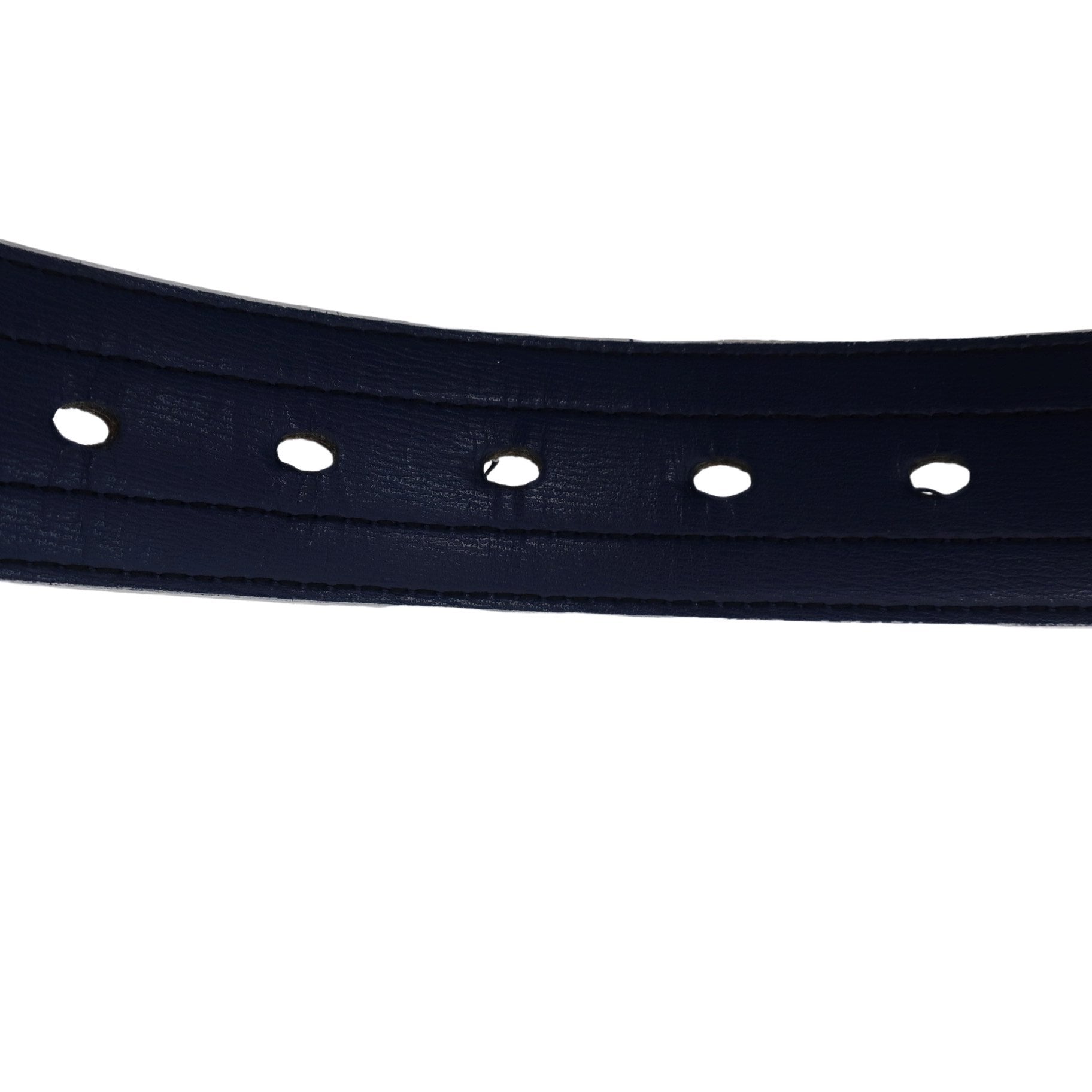 Genuine Leather1 ベルト ホワイト×ネイビー レディース フリーサイズ A