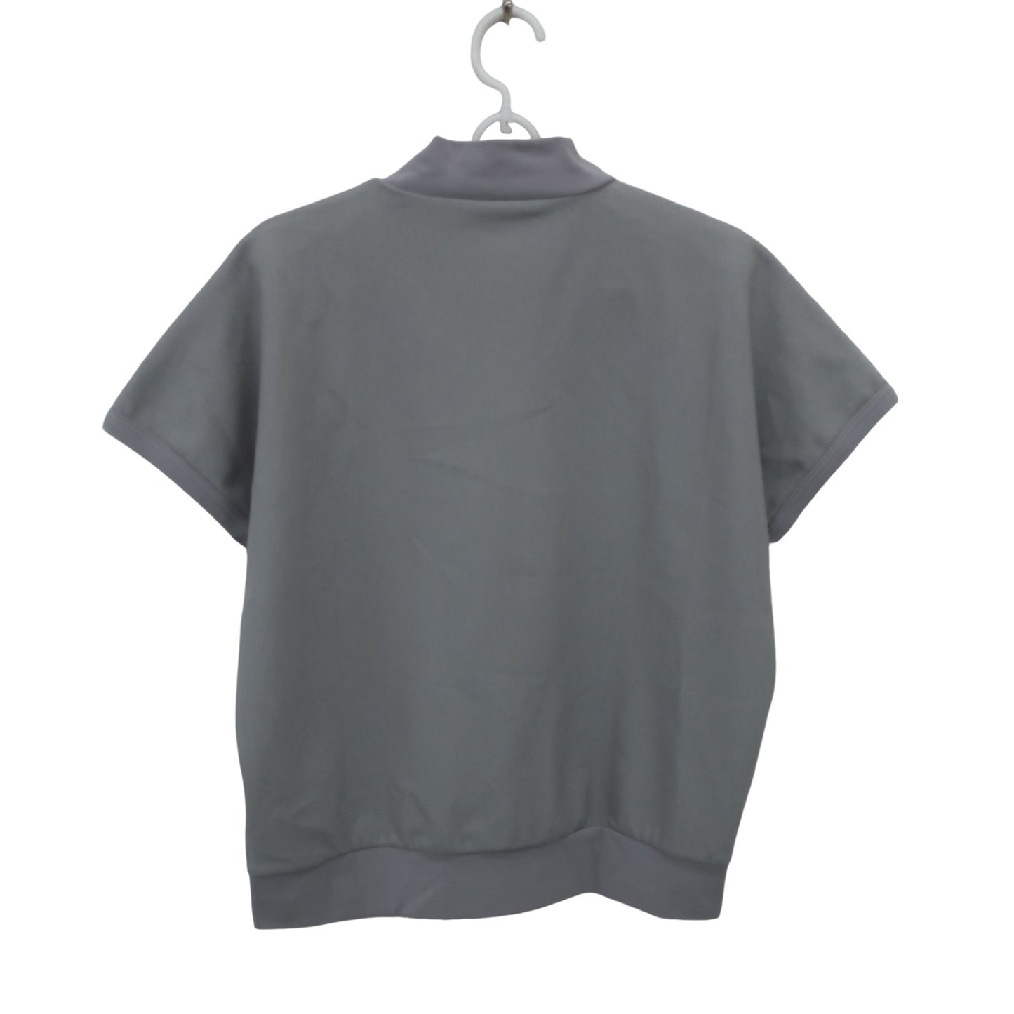 and per se(アンパスィ) 半袖モックネックシャツ グレー レディース L AFS6504J1 B