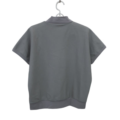 and per se(アンパスィ) 半袖モックネックシャツ グレー レディース L AFS6504J1 B