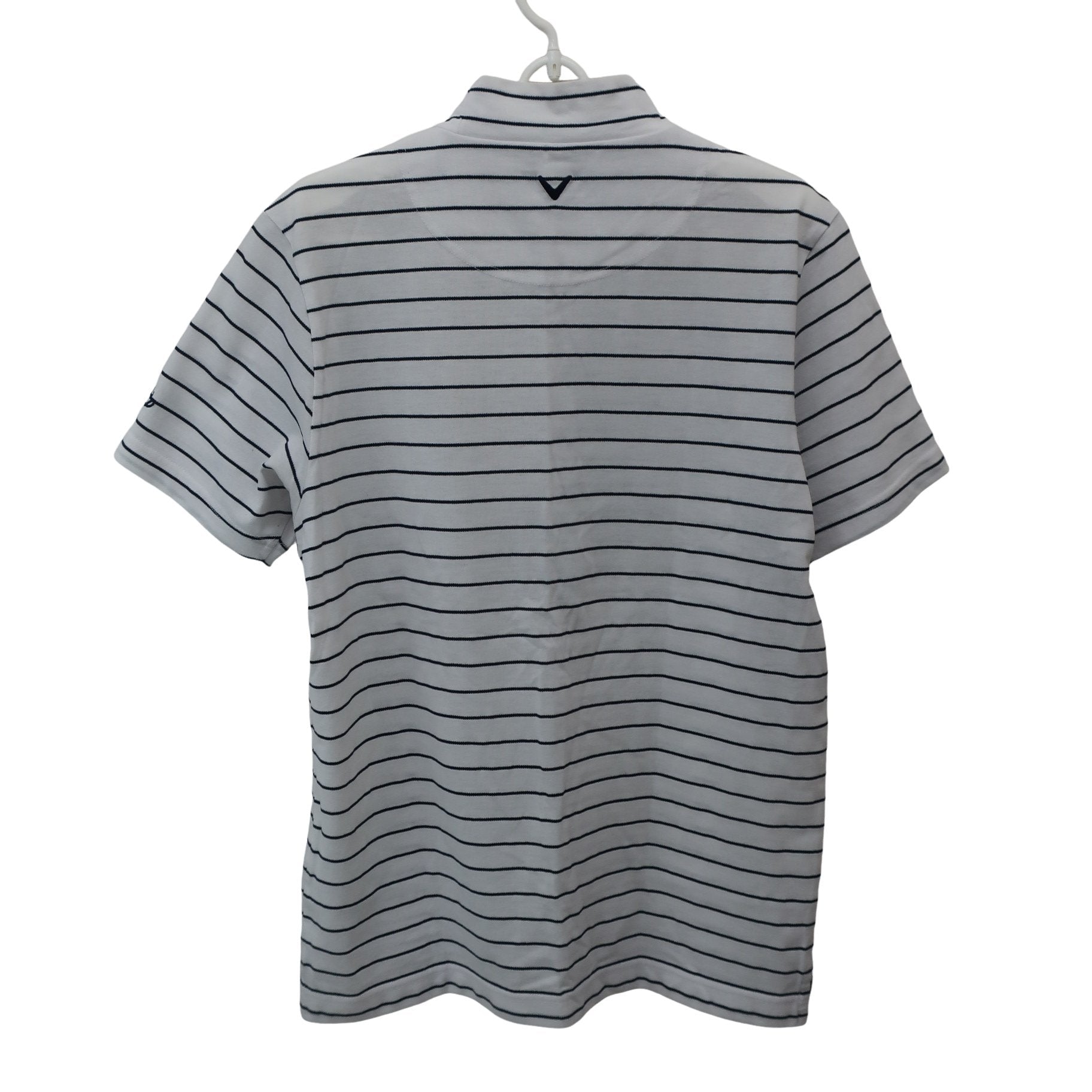 Callaway(キャロウェイ) 半袖モックネックシャツ 白ネイビーボーダー メンズ LL 241-7155501 B