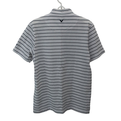 Callaway(キャロウェイ) 半袖モックネックシャツ 白ネイビーボーダー メンズ LL 241-7155501 B