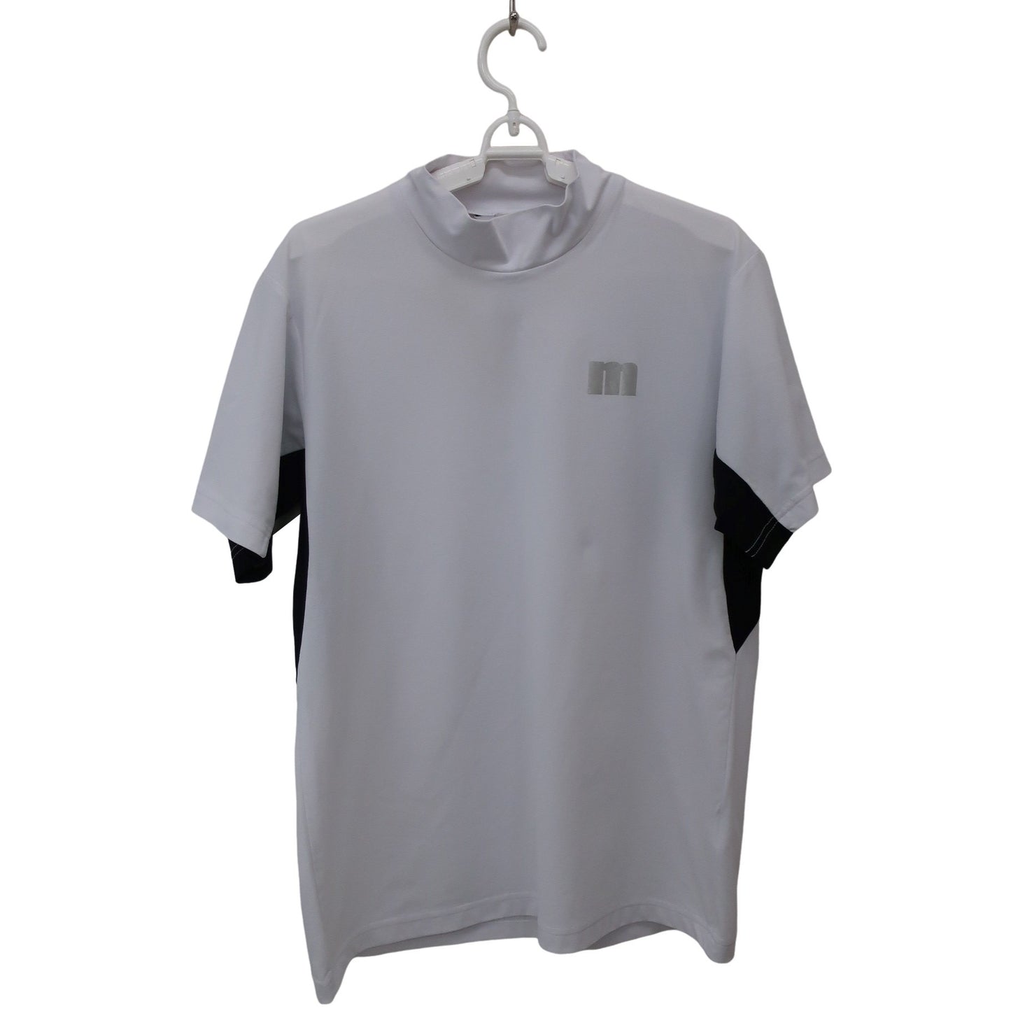 Munsingwear(マンシングウェア) 半袖モックネックシャツ 白黒 メンズ L A